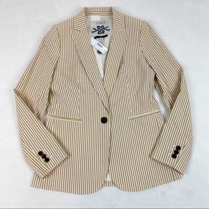 J Crew Parke Blazer in stretch seersucker striped